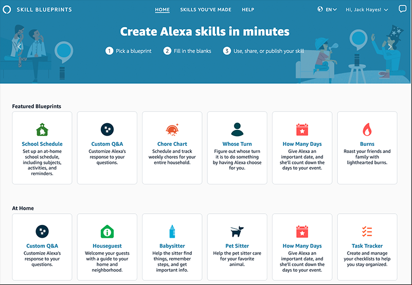 Amazon Blueprints for Alexa