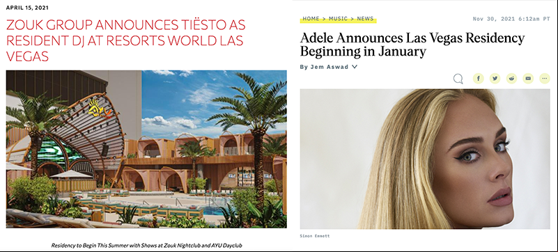 Tiesto and Adele booked to headline at Las Vegas casinos